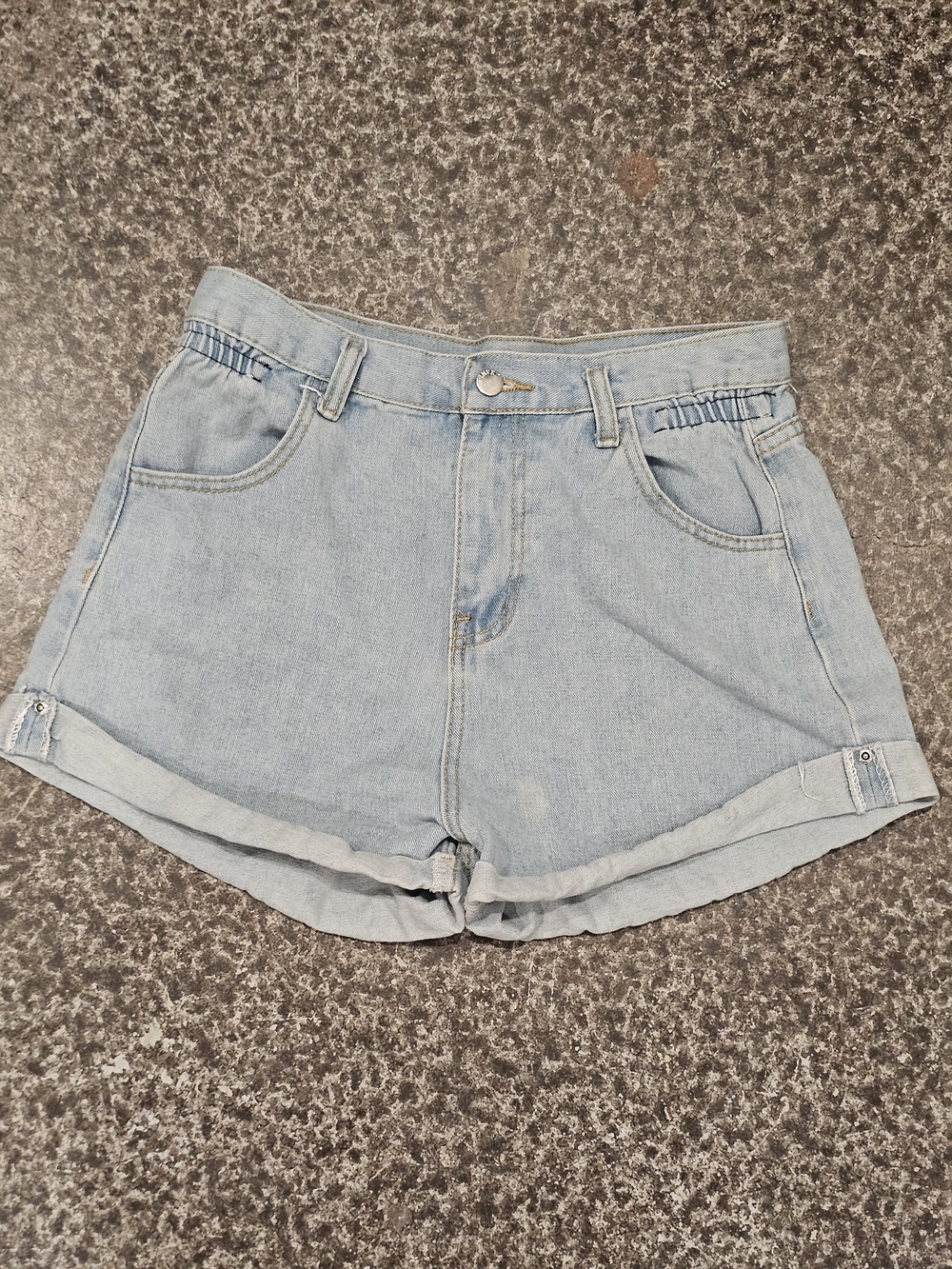 Light Blue Denim Roll-Hem Women’s Shorts